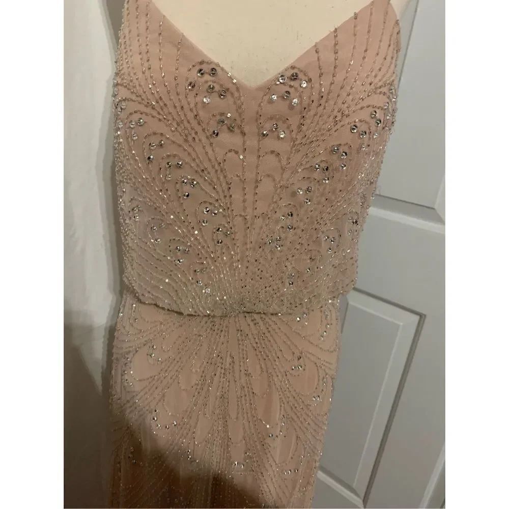 Andrianne papell long dress size 8 pink sequence